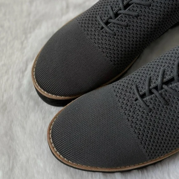 EILEEN FISHER 10 Eddy Knit Platform Oxford Loafers in Graphite Grey • Eddy 2 - Picture 5 of 15
